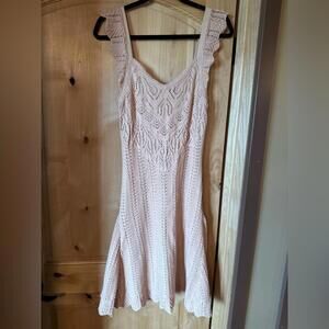 Elegant Pink Knit Mini Dress MEDIUM